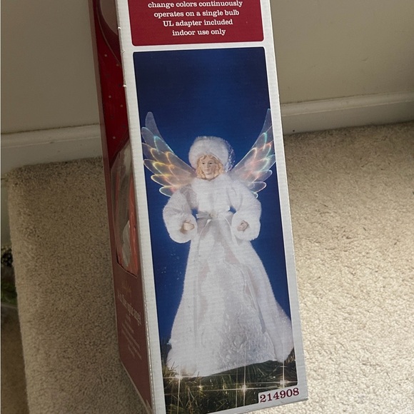 Holiday Living Christmas Fiber Optic Angel Tree Topper Changing Colors with Box - Picture 9 of 9